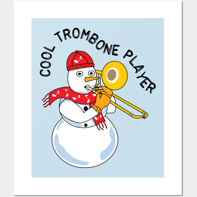 Cool Trombone Snowman Wall Art by Barthol Graphics